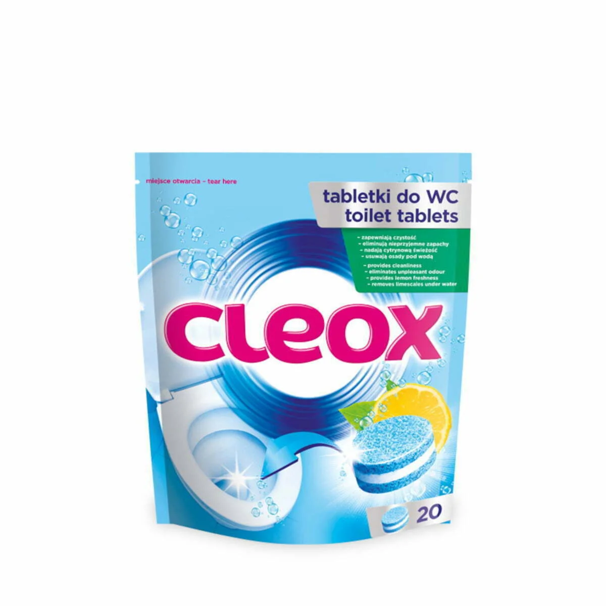 Tabletki do czyszczenia WC - CLEOX cytryna - mięta 20szt.