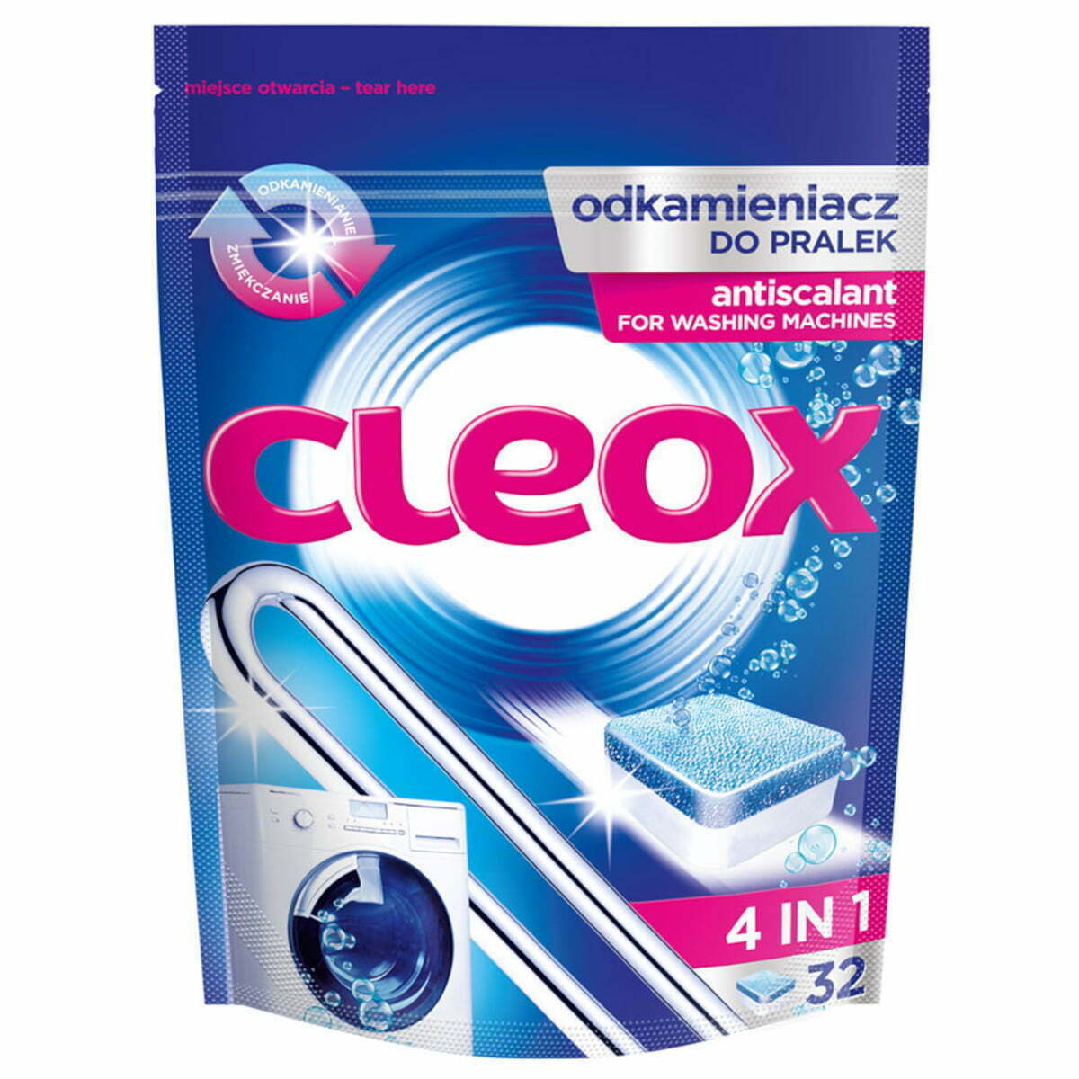 Odkamieniacz do pralki Cleox 4w1 32szt.