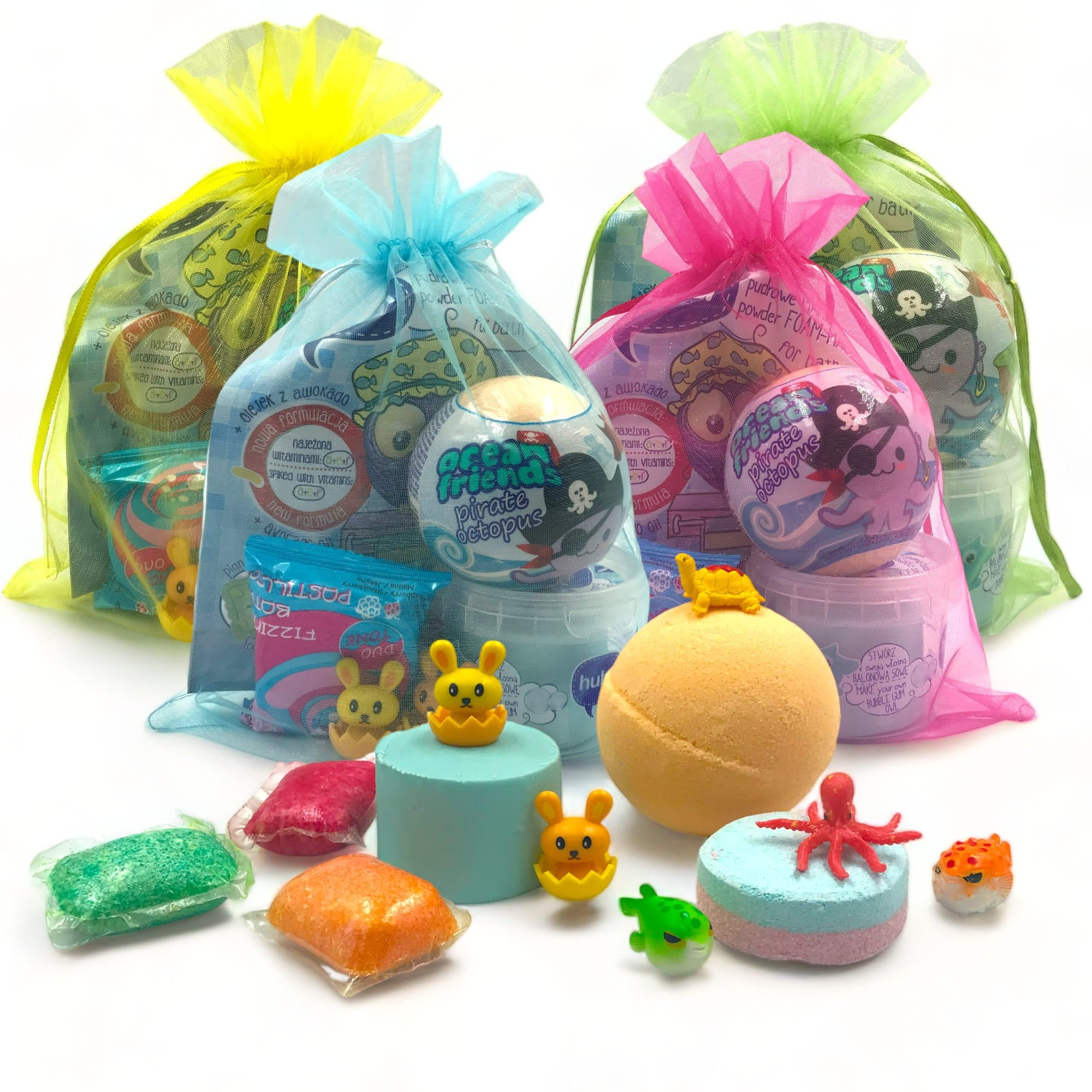 Zestaw kąpielowy dla dzieci prezent na Zajączka + zabawki